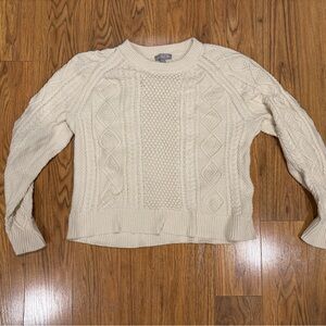 J. Crew Ivory Cable Knit Sweater